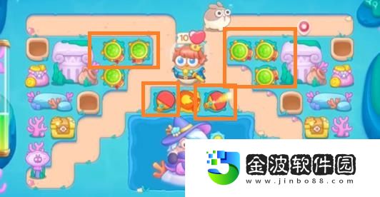 《保衛(wèi)蘿卜4》嗨釣度假島第14關(guān)通關(guān)攻略