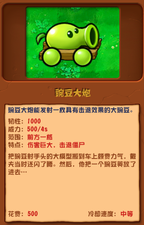 《植物大戰僵尸雜交版》豌豆大炮介紹